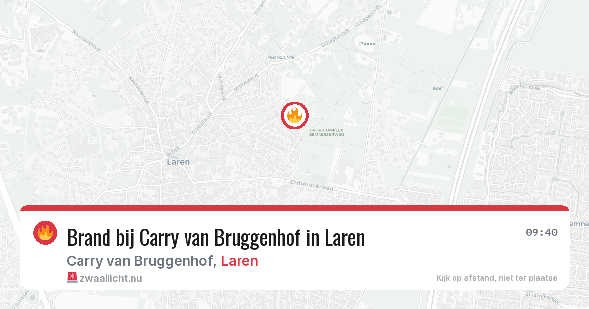 Brand bij Carry van Bruggenhof in Laren — 7 apr 2026