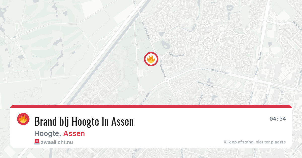 Brand bij Hoogte in Assen — 13 jul 2026
