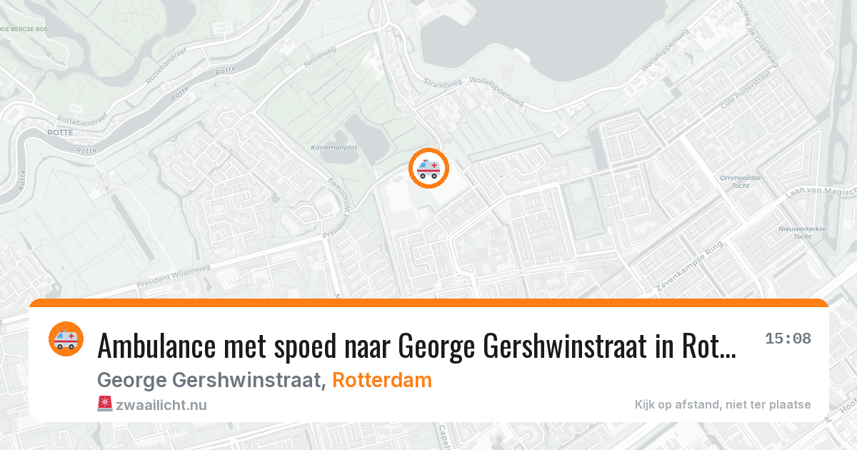 Ambulance met spoed naar George Gershwinstraat in Rotterdam — 6 jun 2026