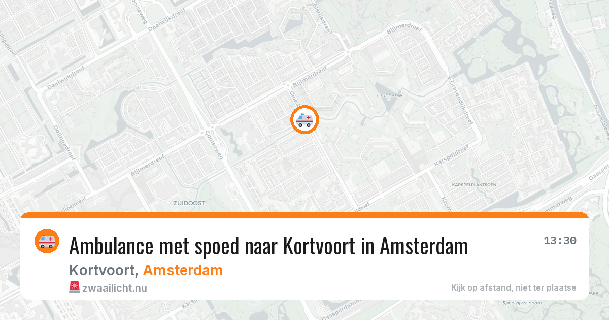 Ambulance met spoed naar Kortvoort in Amsterdam — 21 mrt 2026