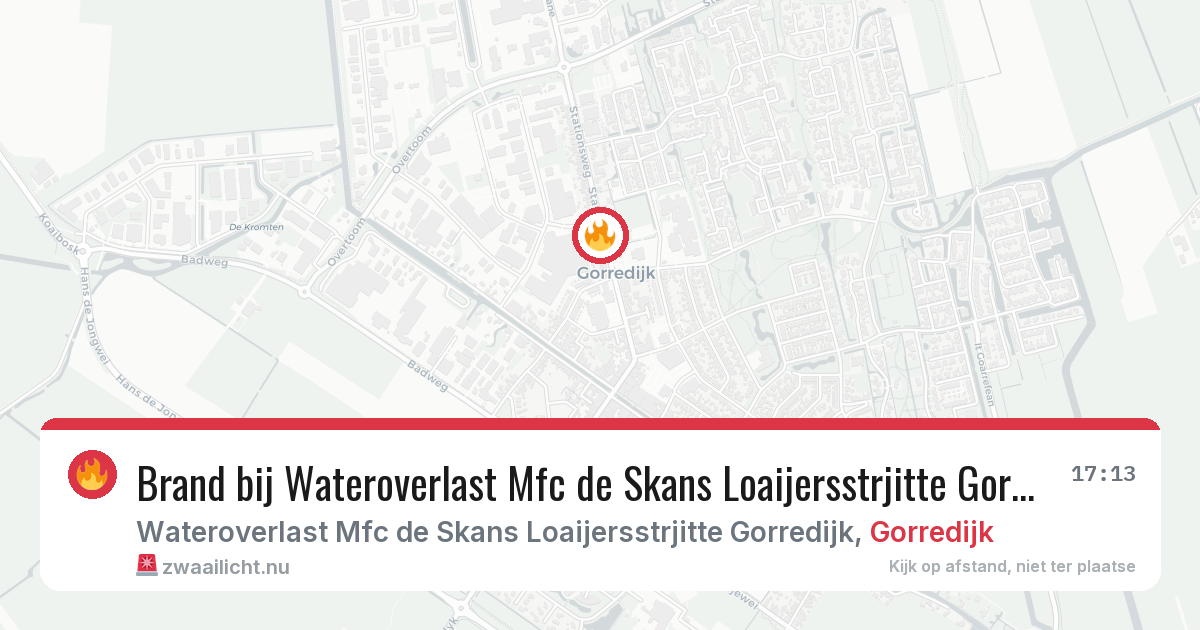 Brand bij Wateroverlast Mfc de Skans Loaijersstrjitte Gorredijk in Gorredijk — 29 mei 2026