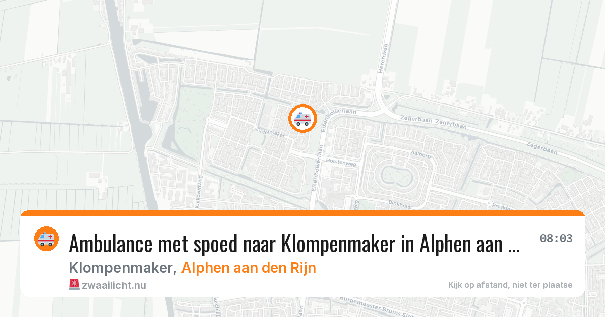 Ambulance met spoed naar Klompenmaker in Alphen aan den Rijn — 18 jul 2026
