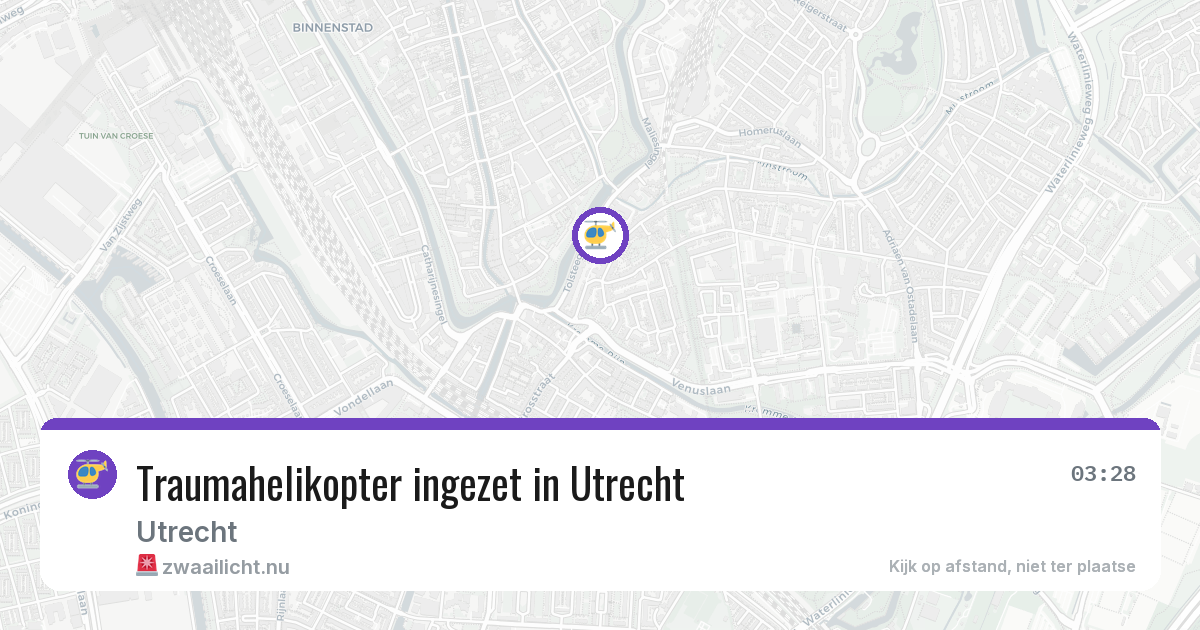 Traumahelikopter ingezet in Utrecht — 29 mrt 2026 | 🚨 Zwaailicht.nu