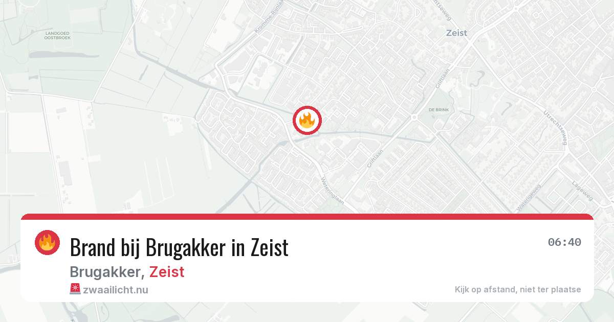 Brand bij Brugakker in Zeist — 30 mrt 2026
