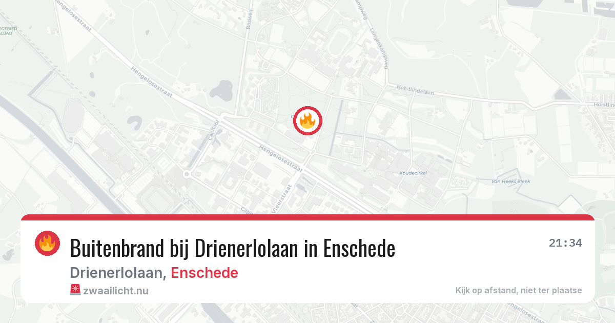 Buitenbrand bij Drienerlolaan in Enschede — 3 apr 2026