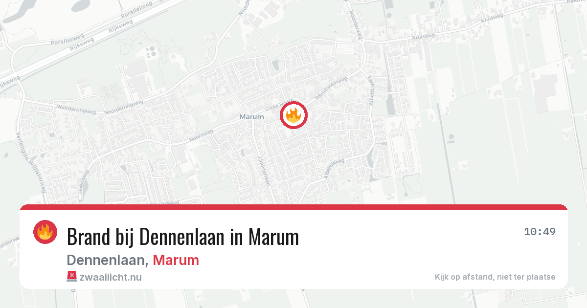 Brand bij Dennenlaan in Marum — 16 jul 2026