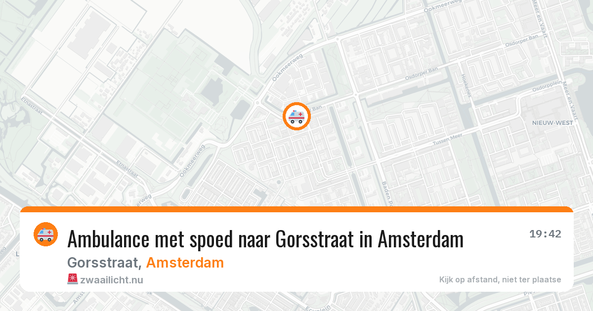 Ambulance met spoed naar Gorsstraat in Amsterdam — 18 mei 2026