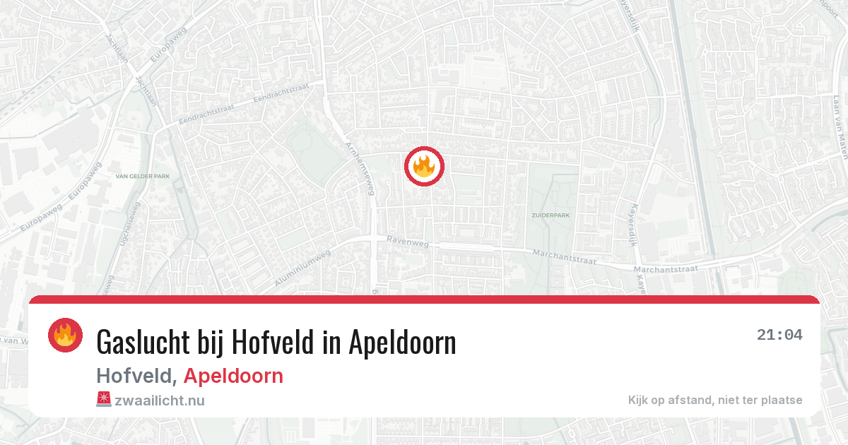 Gaslucht bij Hofveld in Apeldoorn — 6 apr 2026