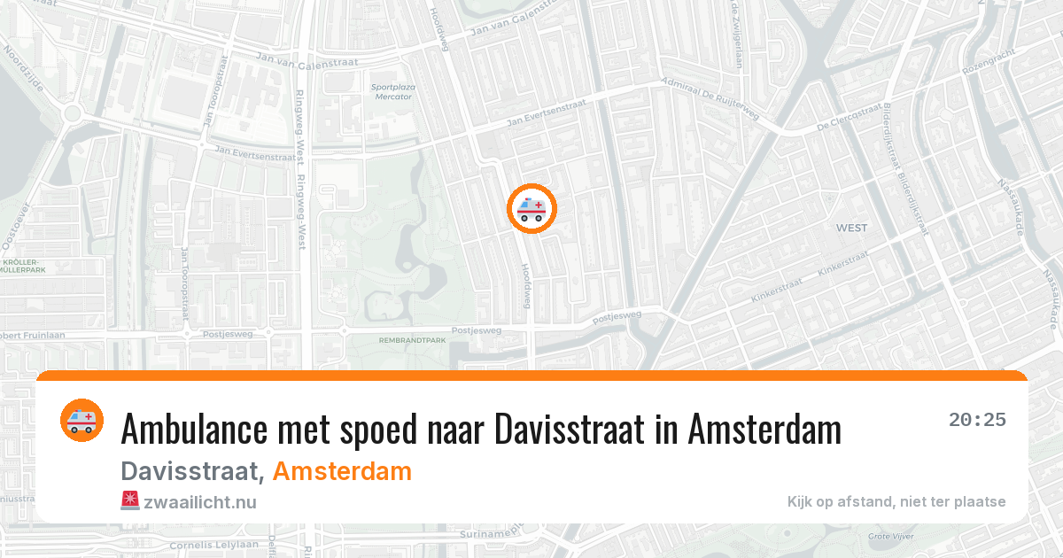 Ambulance met spoed naar Davisstraat in Amsterdam — 21 jul 2026