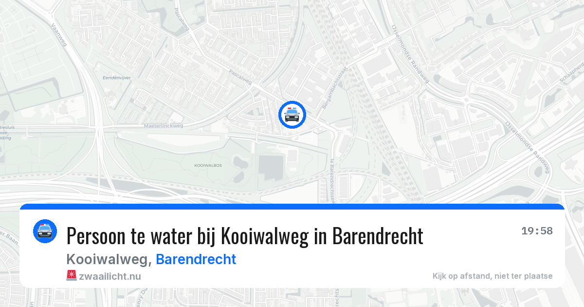 Persoon te water bij Kooiwalweg in Barendrecht — 15 jul 2026