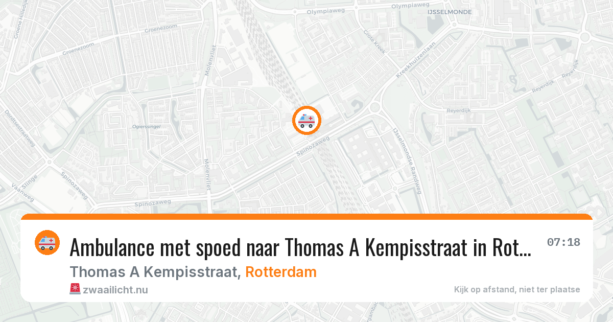 Ambulance met spoed naar Thomas A Kempisstraat in Rotterdam — 21 jul 2026