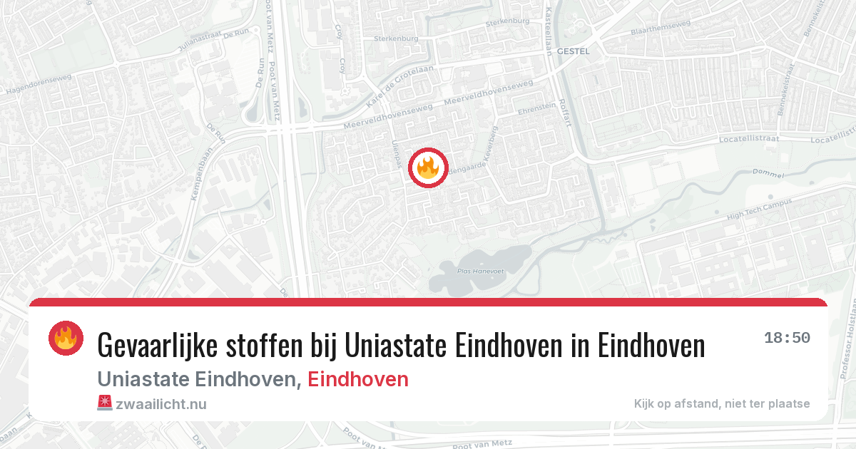 Gevaarlijke stoffen bij Uniastate Eindhoven in Eindhoven — 14 mrt 2026