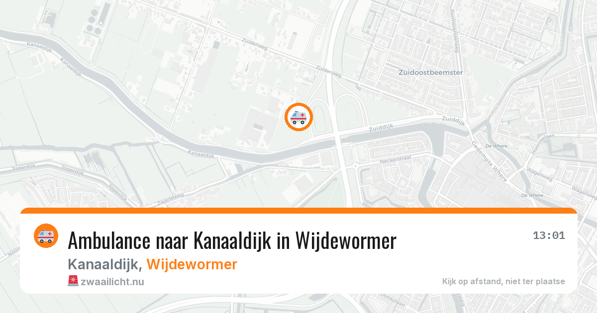 Ambulance naar Kanaaldijk in Wijdewormer — 25 jul 2026