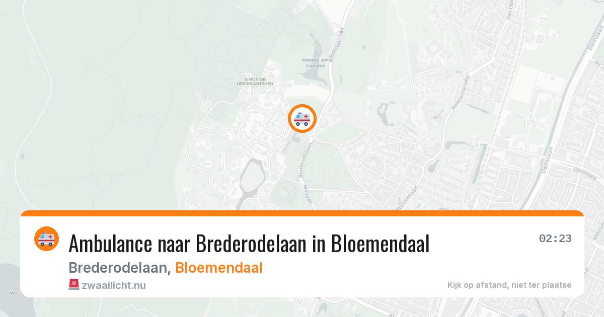 Ambulance naar Brederodelaan in Bloemendaal — 18 jul 2026