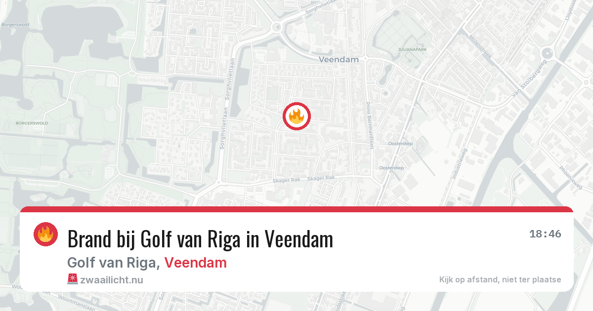 Brand bij Golf van Riga in Veendam — 29 mei 2026