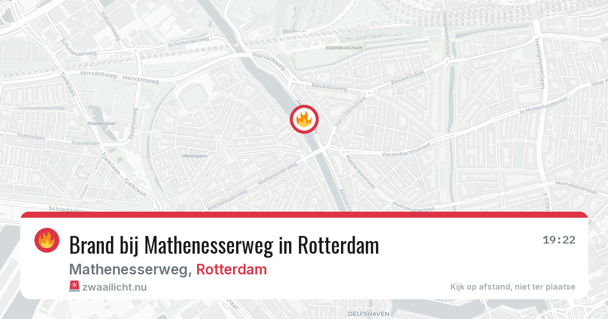 Brand bij Mathenesserweg in Rotterdam — 23 mrt 2026