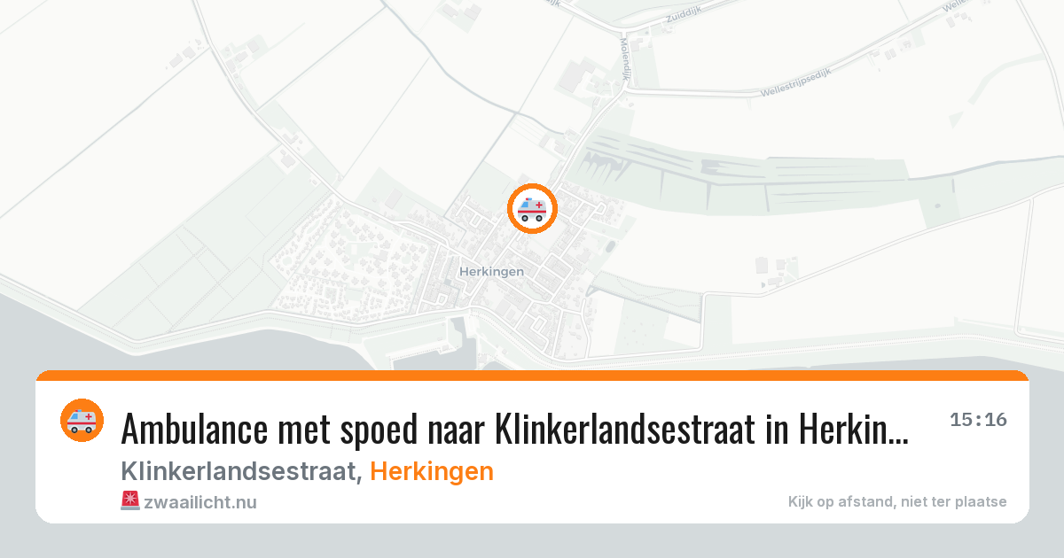 Ambulance met spoed naar Klinkerlandsestraat in Herkingen — 31 mei 2026