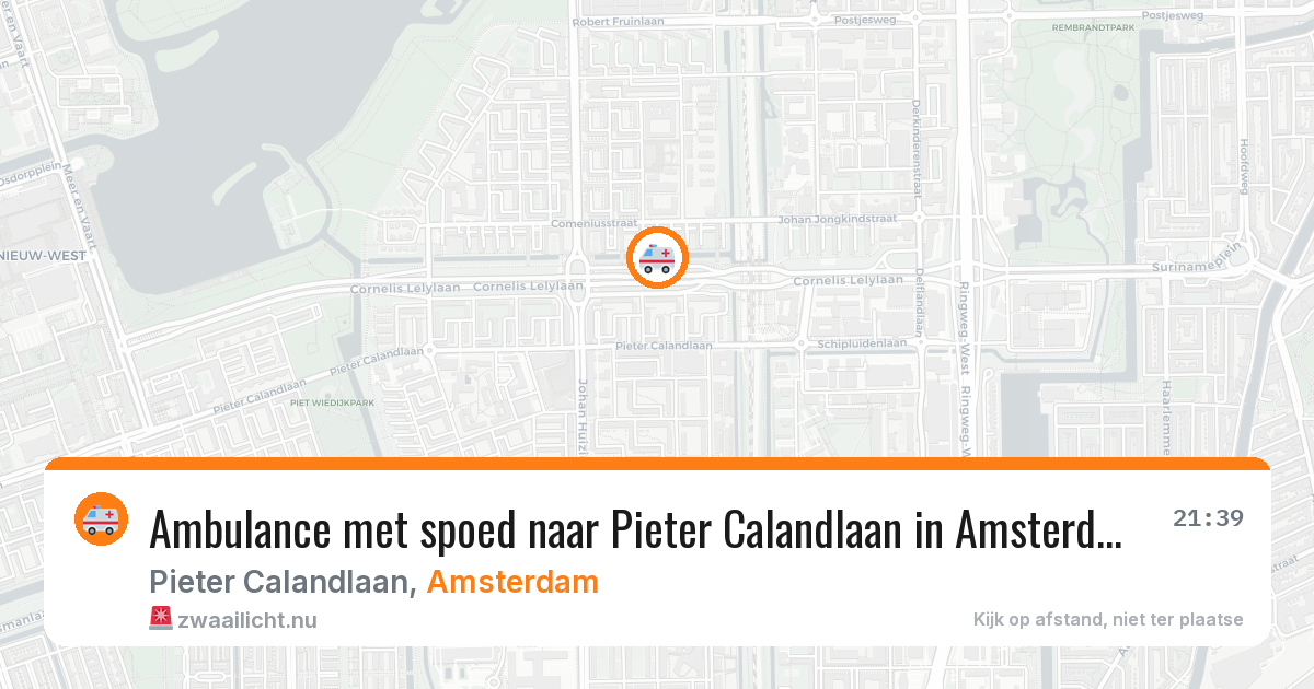 Ambulance met spoed naar Pieter Calandlaan in Amsterdam — 22 mrt 2026