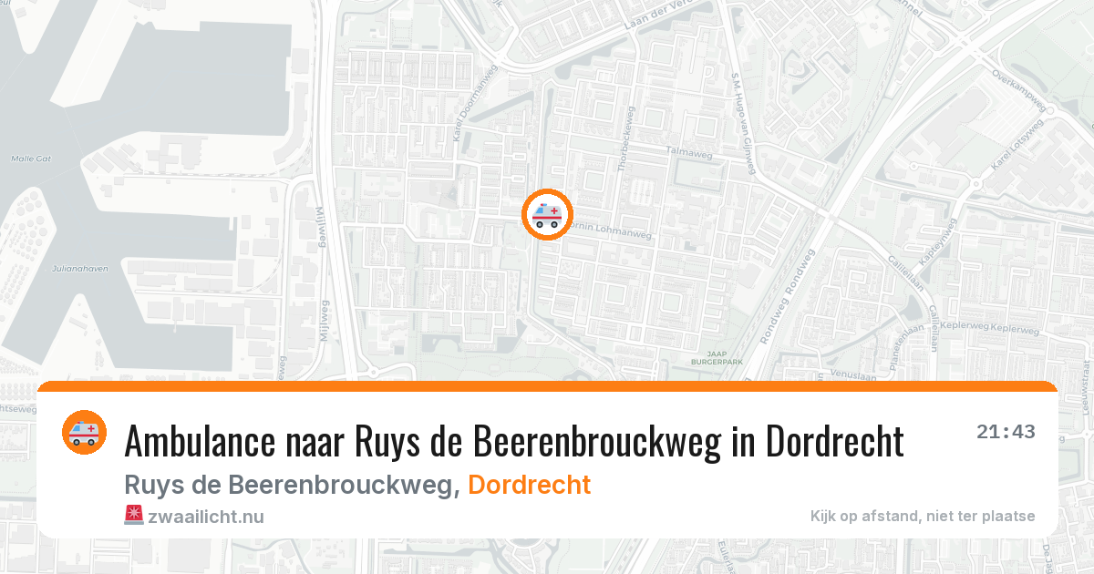 Ambulance naar Ruys de Beerenbrouckweg in Dordrecht — 12 jul 2026