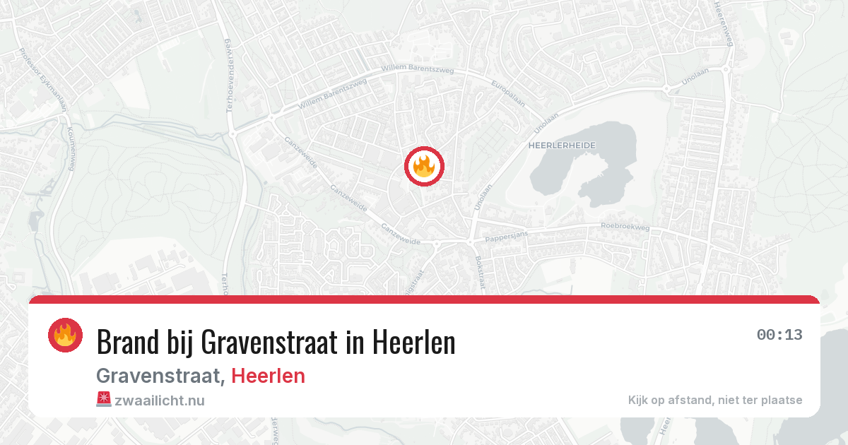 Brand bij Gravenstraat in Heerlen — 16 jul 2026
