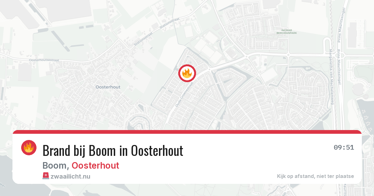 Brand bij Boom in Oosterhout — 12 jul 2026