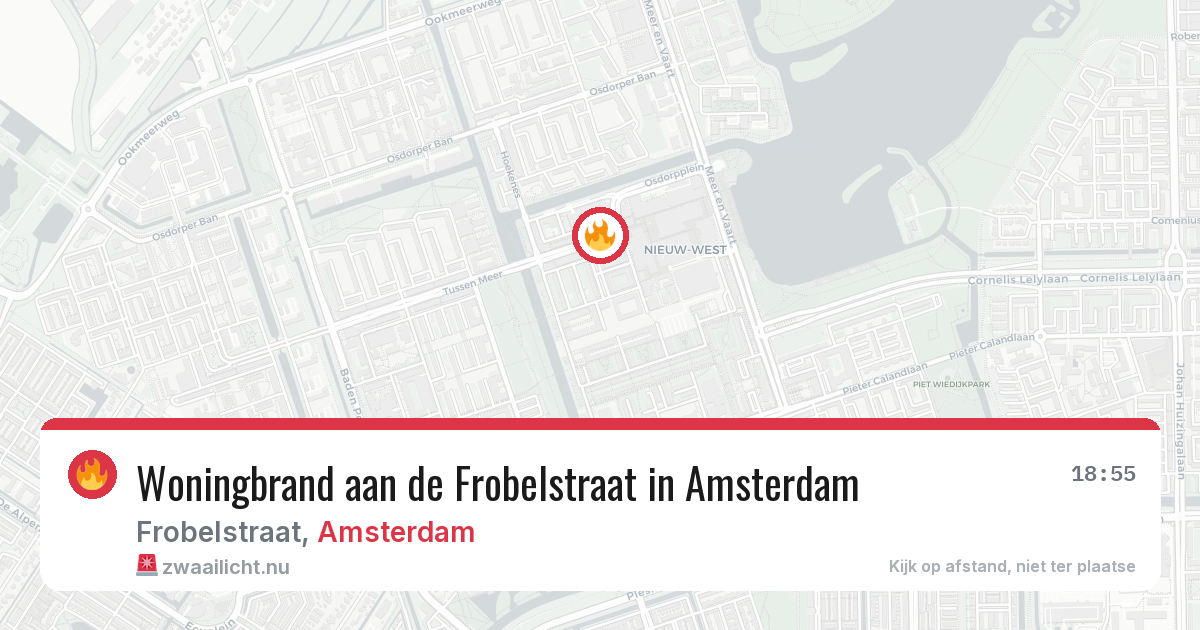 Woningbrand aan de Frobelstraat in Amsterdam — 23 mei 2026
