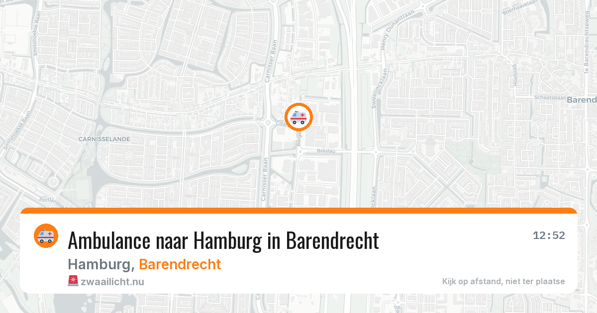 Ambulance naar Hamburg in Barendrecht — 30 apr 2026