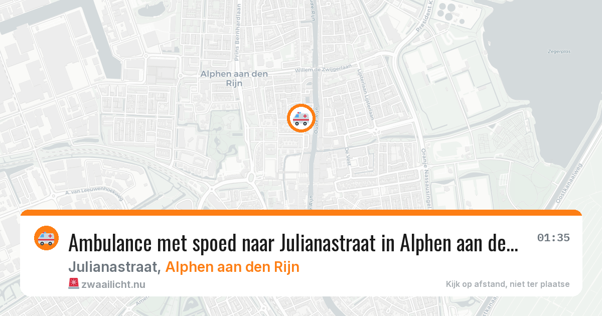Ambulance met spoed naar Julianastraat in Alphen aan den Rijn — 25 jul 2026