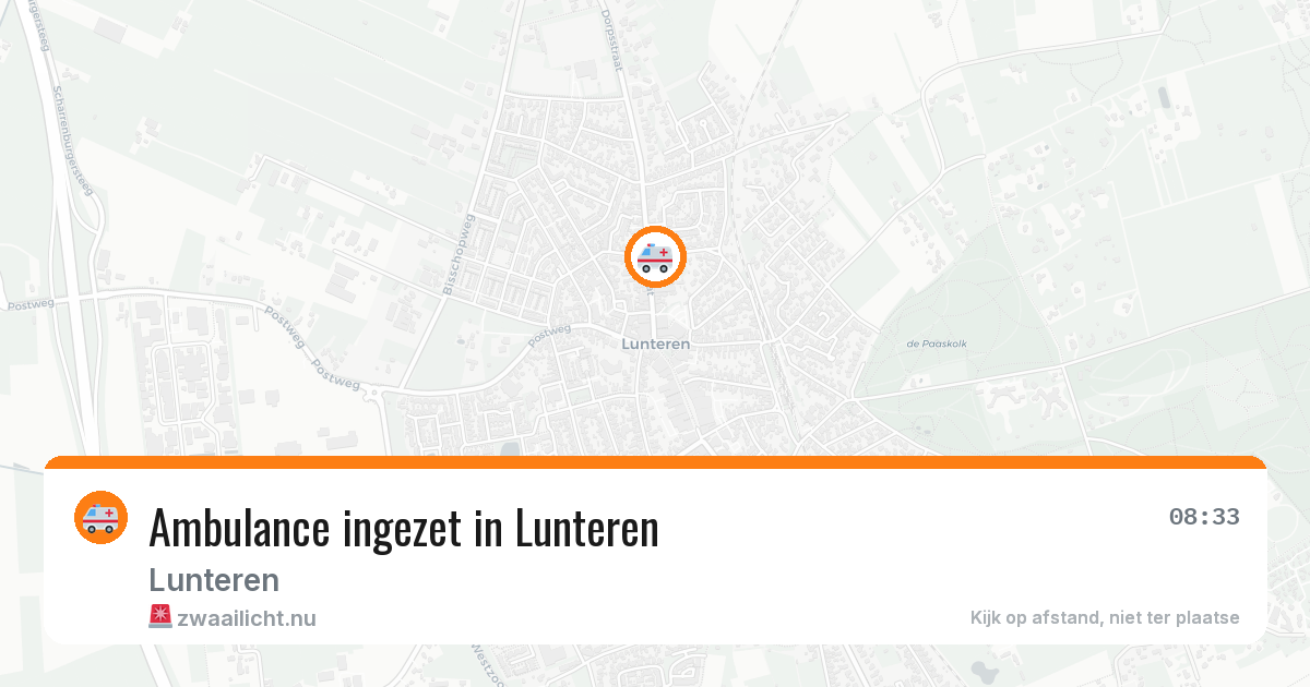 Ambulance ingezet in Lunteren — 25 mei 2026