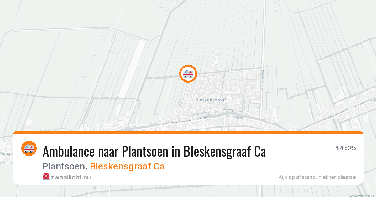 Ambulance naar Plantsoen in Bleskensgraaf Ca — 19 jul 2026