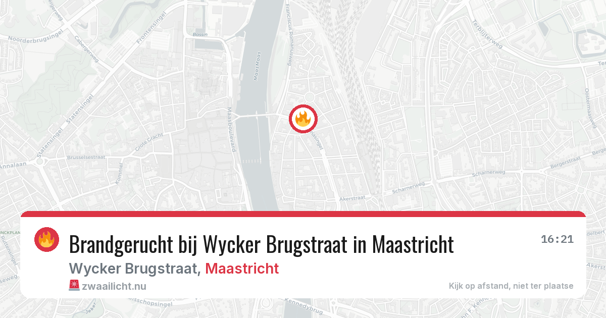 Brandgerucht bij Wycker Brugstraat in Maastricht — 10 mei 2026