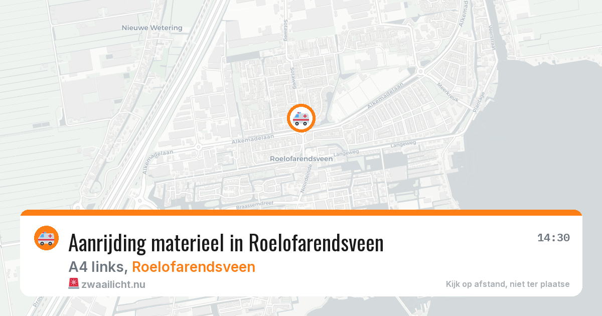 Aanrijding materieel in Roelofarendsveen — 15 feb 2026