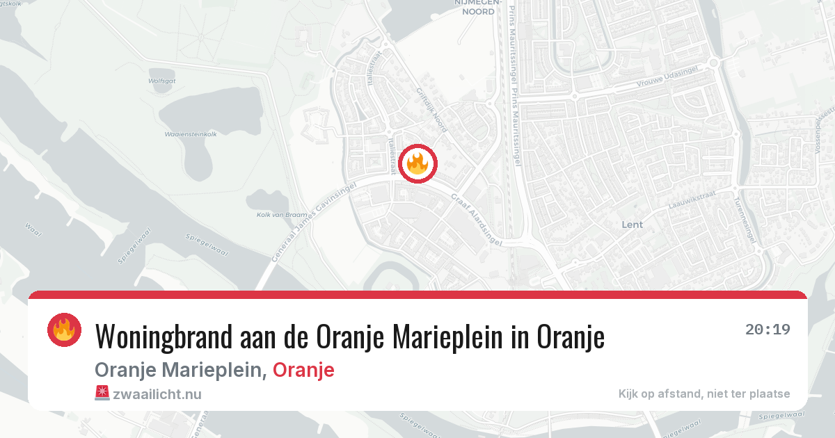 Woningbrand aan de Oranje Marieplein in Oranje — 10 apr 2026