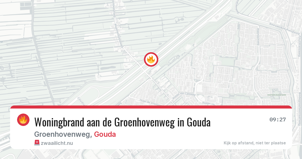 Woningbrand aan de Groenhovenweg in Gouda — 16 jul 2026