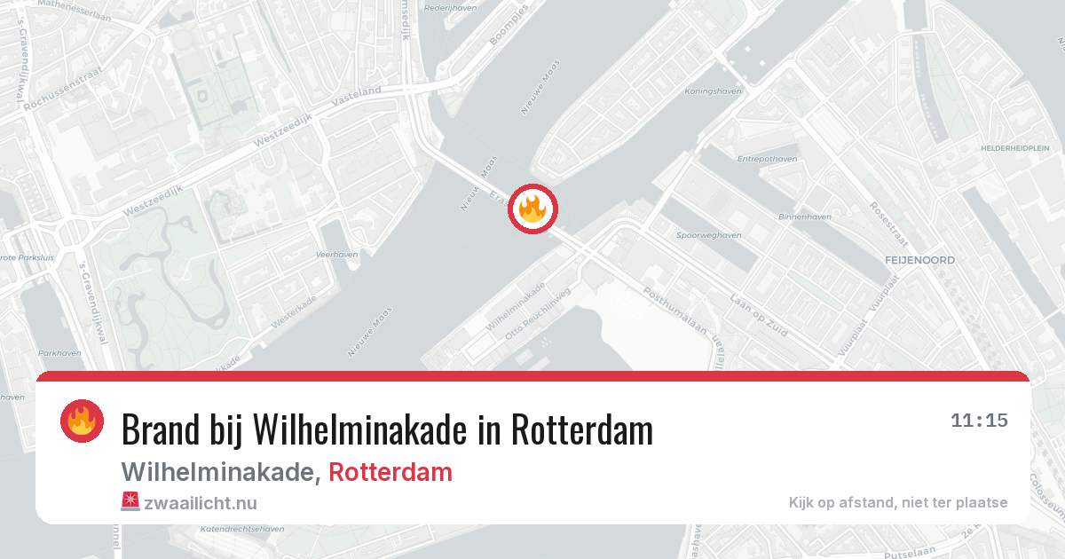 Brand bij Wilhelminakade in Rotterdam — 12 mei 2026