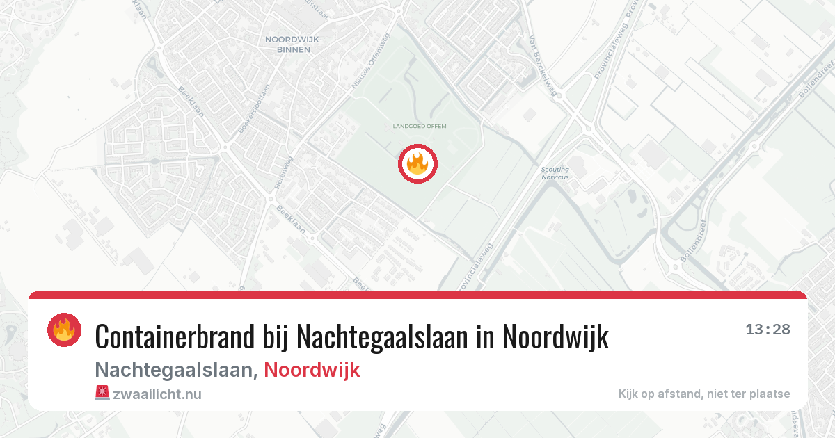 Containerbrand bij Nachtegaalslaan in Noordwijk — 22 mrt 2026