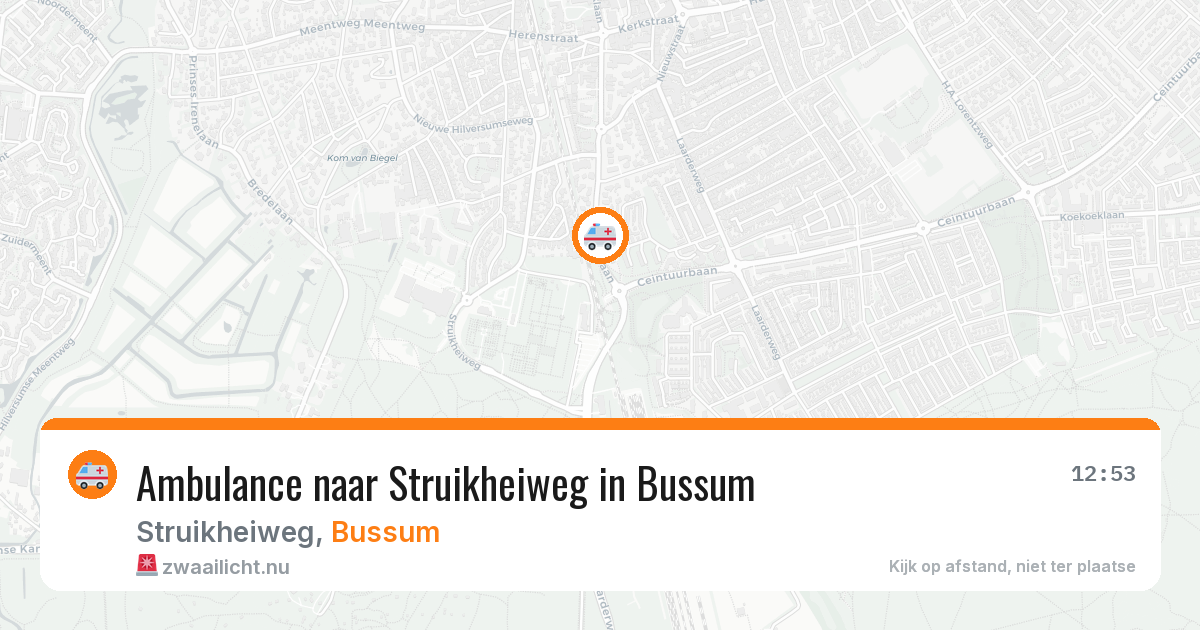Ambulance naar Struikheiweg in Bussum — 15 mei 2026
