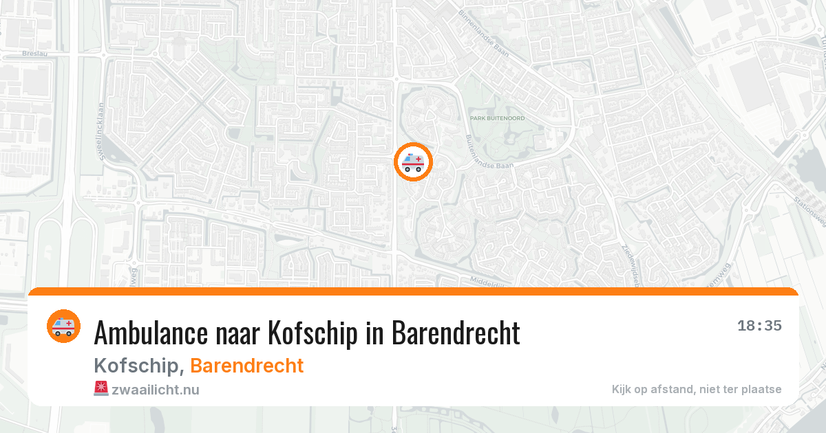 Ambulance naar Kofschip in Barendrecht — 14 jul 2026