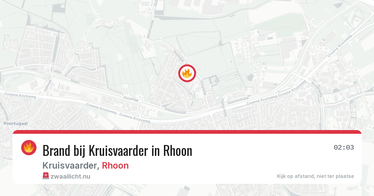 Brand bij Kruisvaarder in Rhoon — 26 mei 2026