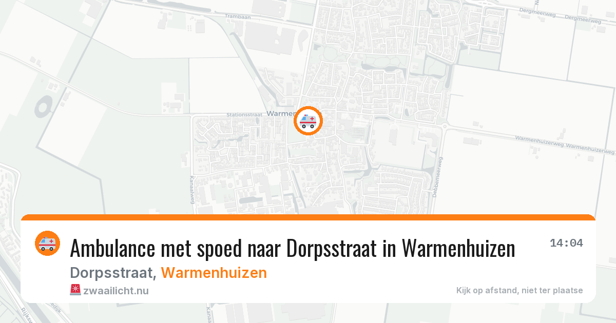 Ambulance met spoed naar Dorpsstraat in Warmenhuizen — 14 jul 2026