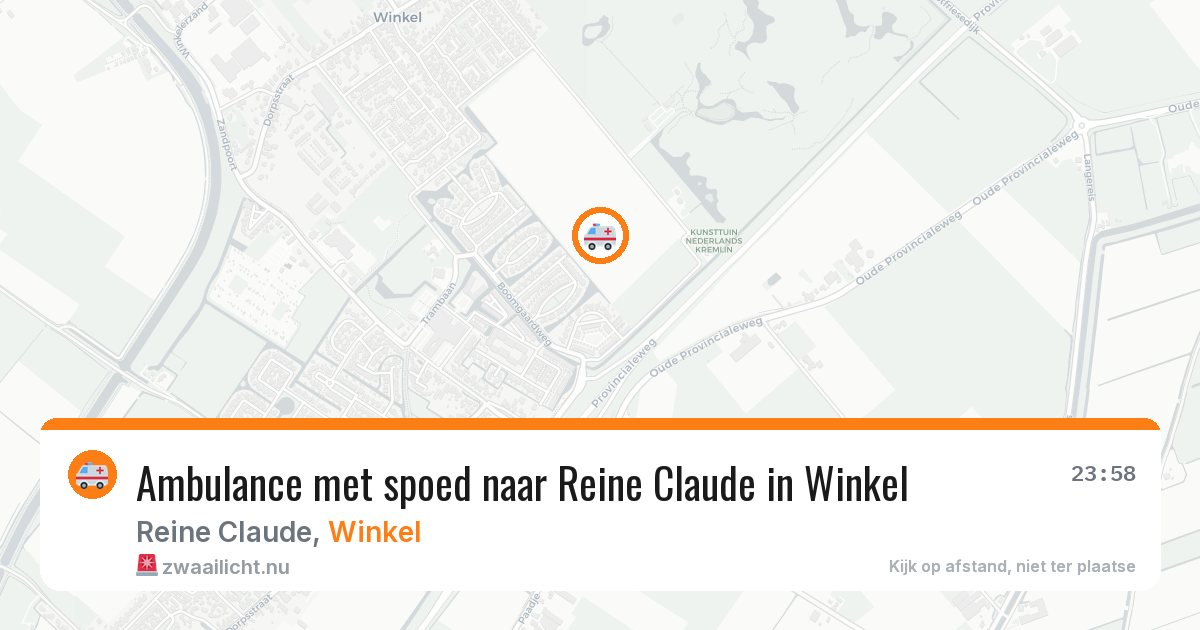 Ambulance met spoed naar Reine Claude in Winkel — 17 jan 2026