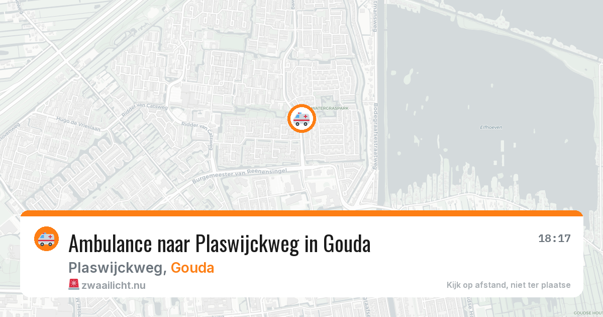 Ambulance naar Plaswijckweg in Gouda — 25 jul 2026