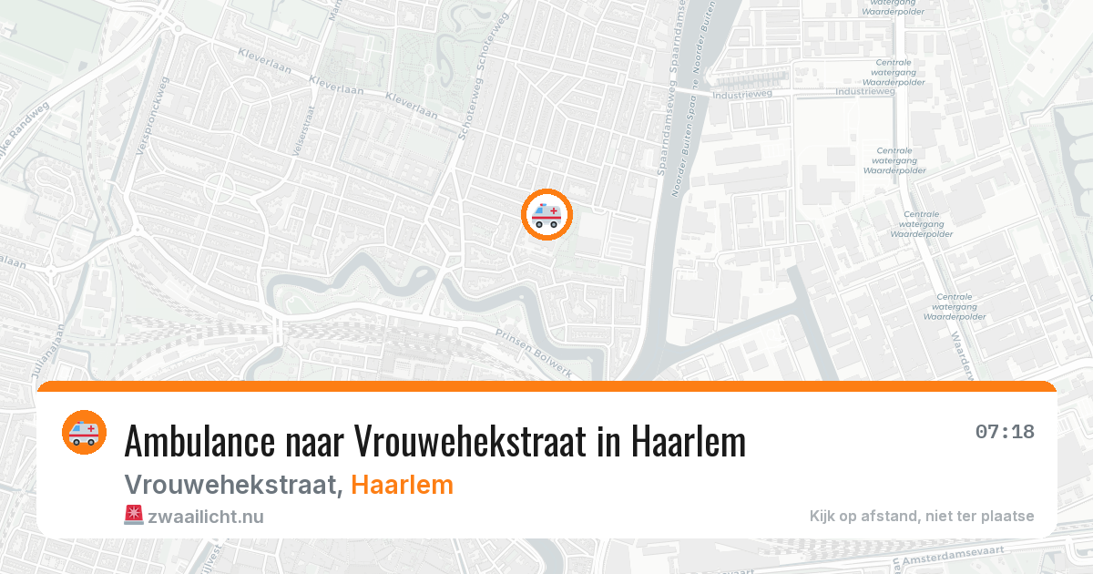 Ambulance naar Vrouwehekstraat in Haarlem — 16 jul 2026