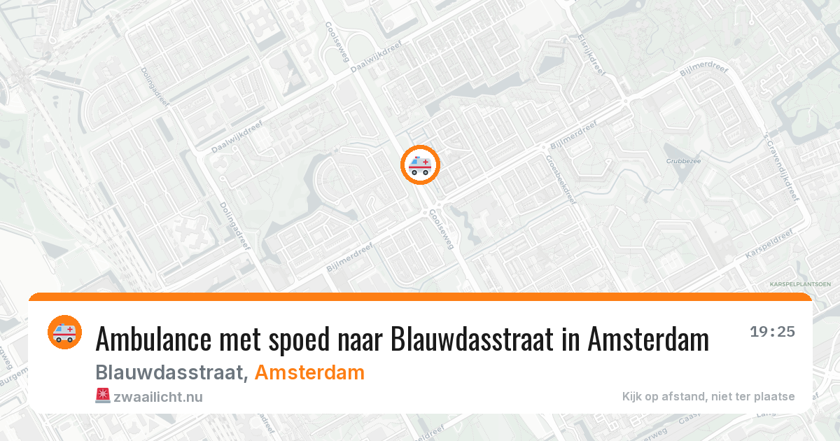 Ambulance met spoed naar Blauwdasstraat in Amsterdam — 18 jul 2026