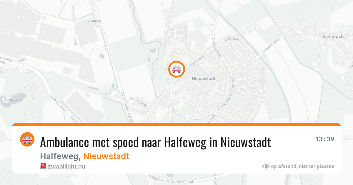Ambulance met spoed naar Halfeweg in Nieuwstadt — 16 mrt 2026