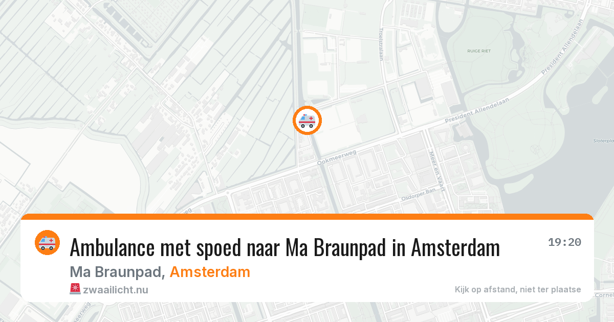 Ambulance met spoed naar Ma Braunpad in Amsterdam — 24 mei 2026