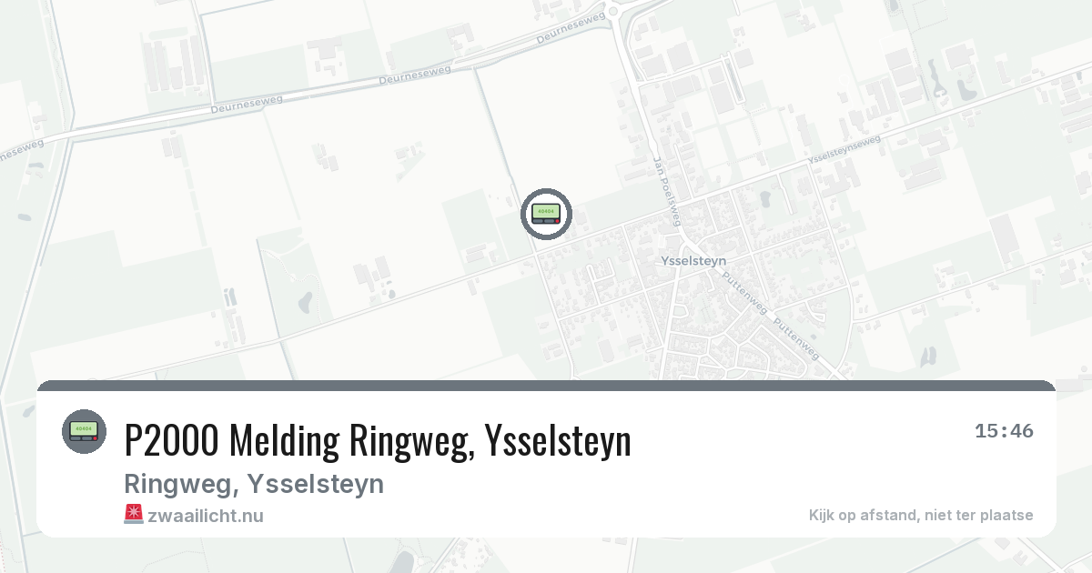 P2000 Melding Ringweg, Ysselsteyn — 26 jun 2026
