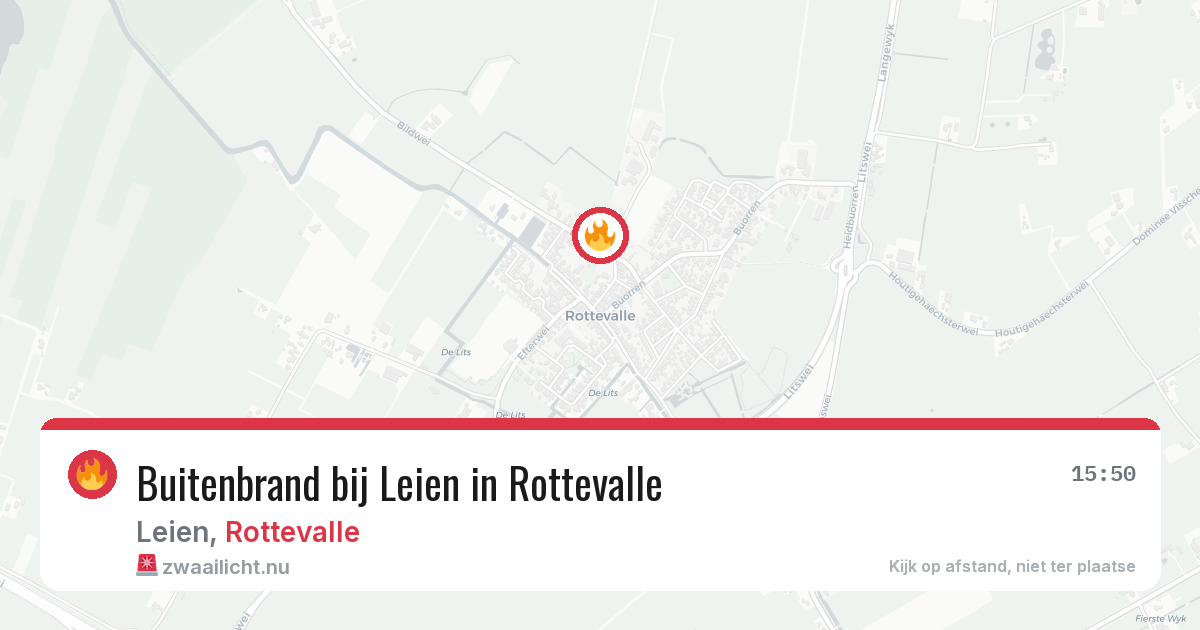 Buitenbrand bij Leien in Rottevalle — 2 mei 2026