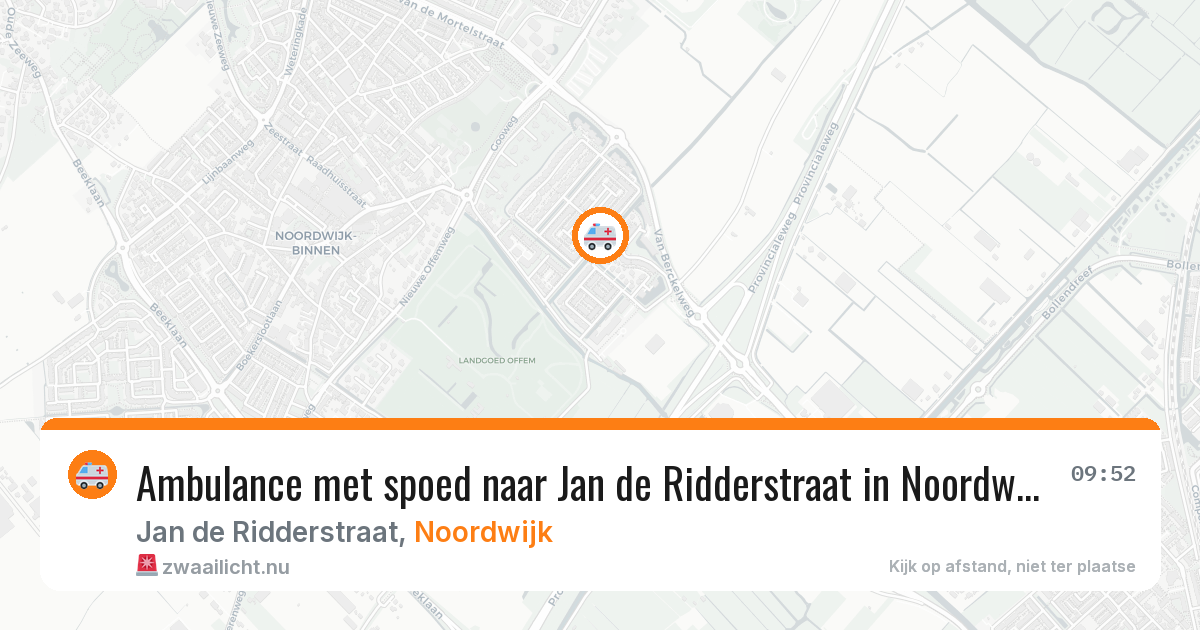 Ambulance met spoed naar Jan de Ridderstraat in Noordwijk — 22 jul 2026