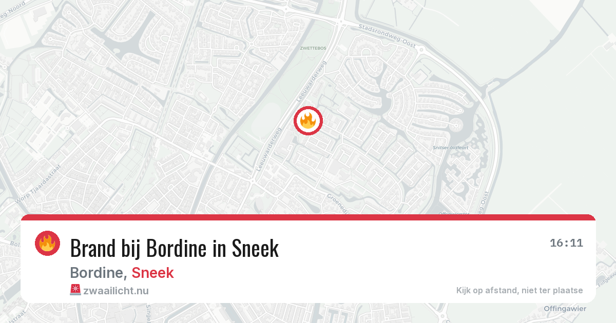 Brand bij Bordine in Sneek — 23 apr 2026